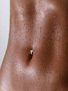 1pc 925 Sterling Silver Heart-Shaped White Cubic Zirconia Navel Ring, Navel Piercing, Navel Bar, Curved Bar, Navel Ring, Gift For Women - Navel Nails - View 5