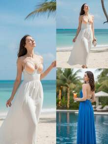 New Silicone Invisible Bra With Straps, Enhances Cleavage - Apricot - View 2