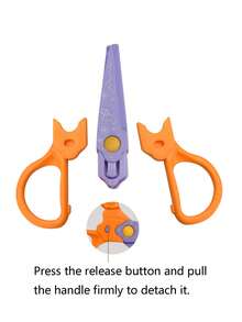 ‌1 Piece Of Plastic Lace Scissors Cute Color Matching Student Manual Paper Cuttings Tool Detachable Design Easy To Replace The Blade Lace Scissors - Multicolor - View 5