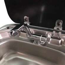 Grifo de campamento de Autocaravana de nuevo barco, grifo de cocina plegable caliente y caliente, cobre - Plateado - Ver 11