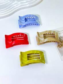 1pc/3pcs/6pcs Geometric Pattern Casual ABS Plastic 2026 New Square Hair Claw Clips, Sweet Hairpin For Beach, Travel, Party, Vacation, Back To School Season - Multicolor - View 12