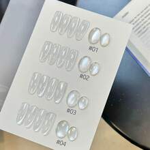 MIANEL 10ml 冬日星空白色玻璃珠猫眼凝胶指甲油 白色月光灯泡水晶宽猫眼指甲油 冬季美甲用品 超白美甲沙龙特别礼物 女孩美甲用品 - 彩色 - 查看 14