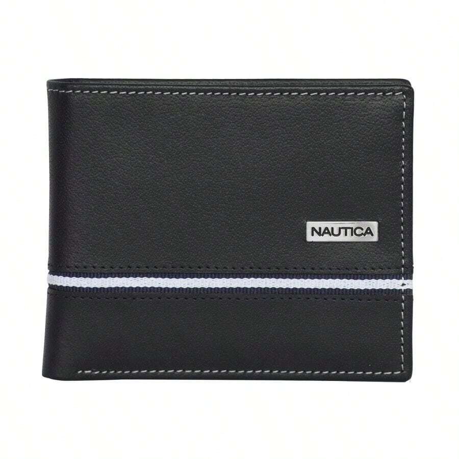 Logo Ribbon Leather Wallet - NauticaMensBifoldLea - View 1
