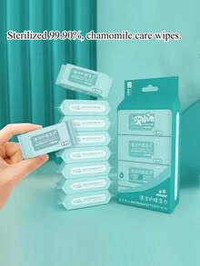 Ultra-Mini Portable Cleansing Care Wet Wipes, Student Back-To-School Compact Tissue Pack. Chamomile Care Cleansing Wet Wipes, Gently Removes 99.9% Of Bacteria. - Multicolor - View 1