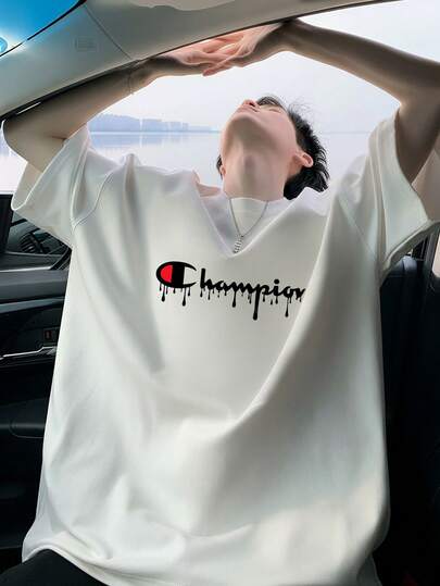 国内発送 100%綿 メンズ半袖 夏の新作プリントTシャツ 男女兼用 ゆったりカジュアル丸首半袖トップス