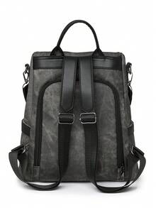 High Quality Leather Large Capacity Women's Backpack, Classic Female Student School Bag, Travel Rucksack - Black - View 8