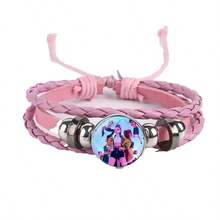 1pc Witch Hunter Themed Time Gem Bracelet, Pink & Black Fashion Versatile Handmade Accessory - Multicolor - View 12