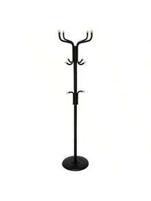 AURA DECO - Perchero de Pie Negro de Metal 178 cm | 11 Ganchos | Colgador de Ropa Estilo Industrial | Para Recibidor, Entrada y Dormitorio - Negro - Ver 3