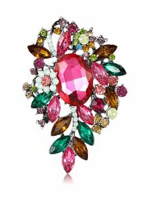 Luxury Glass Pendant Brooches For Women Unisex Elegance Rhinestone Flower Pins Banquet Jewelry Clothing Accessories/Friends Gathering Badges New Gifts - Medium-sized Glass (0037) - View 9