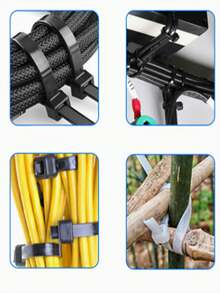 100 Peças de Braçadeiras de Cabo Autobloqueantes, Amarras de Plástico, Cintas de Amarração, Ferramentas de Jardinagem - Vários Tamanhos 300/250/200/150/100mm - Ideal para Casa, Escritório, Jardim e Oficina, Gerenciamento de Cabos, Adequado para Amarras de Nylon Autobloqueantes Internas e Externas, Aplicável para Natal, Dia dos Namorados, Volta às Aulas, Acessórios Decorativos - Multicolorido - Visão 4