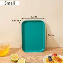 1个马卡龙色托盘，可重复使用的塑料水果/甜点盘，带支架，多功能零食盘，底部防滑，创意糖果盘，厨房装饰及用具 - 彩色 - 查看 20