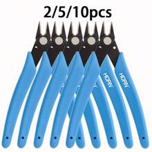 2/5/10pcs PRECISE Wire Cutters - 5-Inch Flush Metal Side Cutter, Mini Nose Plier With Stainless Steel Sharp Edge & Blue Handles - Lightweight, Comfort Grip For Jewelry, Electronics & Hobby Snipping - Baby Blue - View 2