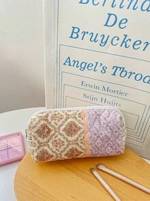 1 pièce Ensemble de sac cosmétique à imprimé floral marron, trousse de rangement pour maquillage avec fermeture éclair pour les soins de la peau, les cosmétiques, le baume à lèvres, l'écran solaire, la crème pour les mains, les écouteurs, les pièces et autres petits articles. Sac à maquillage mignon, essentiel pour les déplacements quotidiens, les voyages, le dortoir. Convient comme cadeau pour les amis, l'anniversaire, les demoiselles d'honneur, la fête des mères, la fête des enseignants. - Tabac - Voir 16