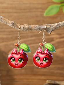 1 Pair Cute Cartoon Sea Turtle, Fruit, Bow Acrylic Earrings, Suitable For Women To Wear During Vacation And Music Festivals - Multicolor - View 13