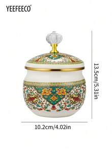 yeefeeco 1个珐琅茶壶/咖啡壶，花卉图案，手绘茶壶，1.2升大容量，带把手，窄口，可用作油壶、煮水壶、家用煮水壶、茶壶，适用于电炉和燃气灶，可用于冲泡咖啡或茶。 - 俄羅斯花卉茶壺 - 查看 11