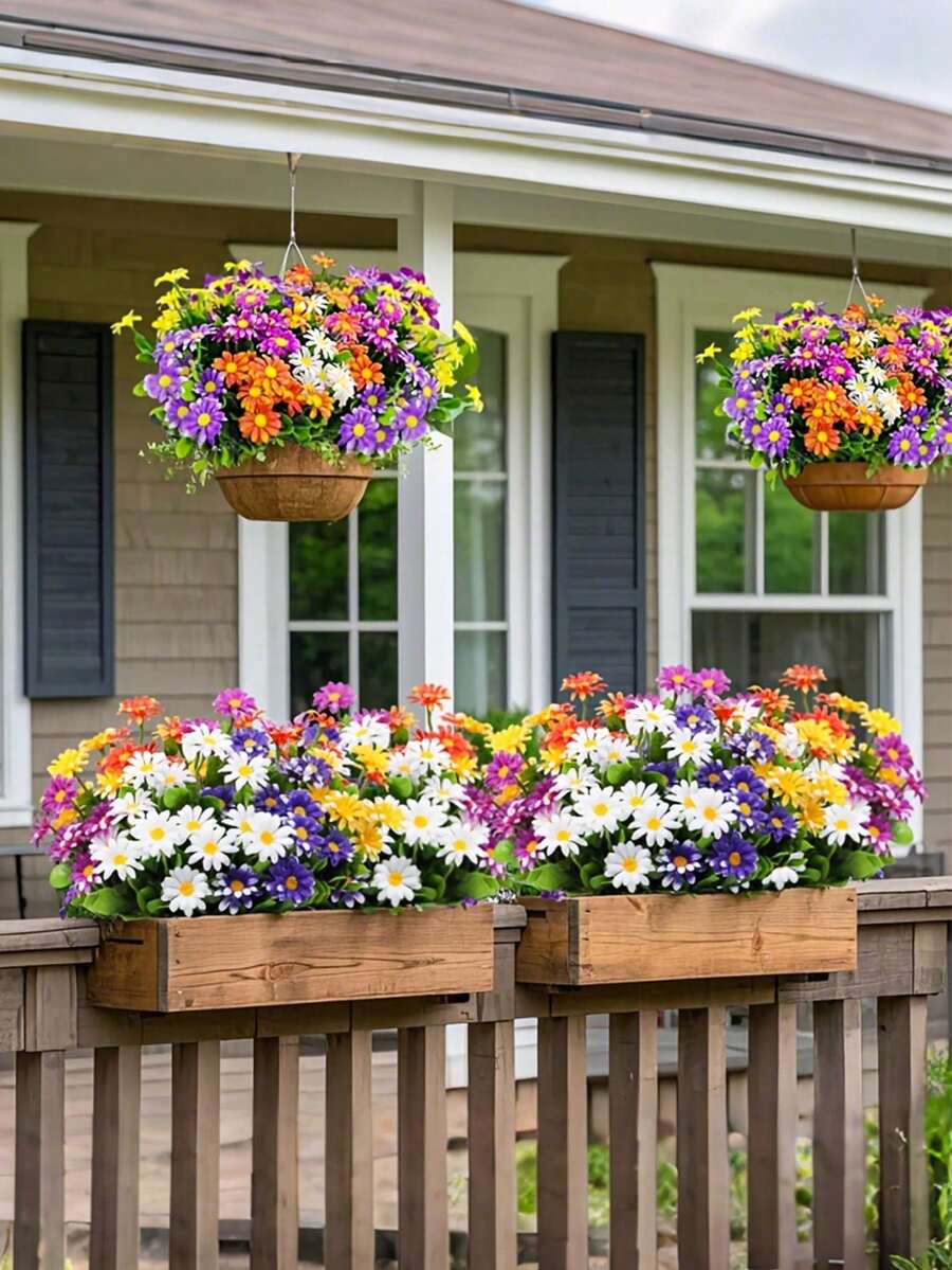 10 Bó Hoa Cúc Nhân Tạo Bằng Nhựa Ngoài Trời, Chống Tia UV, Thích Hợp Cho Nhà Cửa, Khách Sàng, Văn Phòng, Đám Cưới, Tiệc Tùng, Vườn, Hiên Nhà, Cửa Sổ, Tang Lễ, Chụp Ảnh, Thích Hợp Cho Lễ Phục Sinh, Ngày Valentine, Ngày của Mẹ, Ngày Thánh Patrick, Trang Trí Mùa Thu Nhiều Màu Sắc, Trang Trí Tiệc Mùa Thu, Trong Nhà, Tường - Nhiều màu - Xem 1