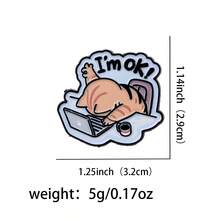 Cute Animals Series Enamel Pin Funny Quotes Brooch Star Flower Pins Lapel Pin Badge On Backpack Clothing Accessories Jewelry Friends Gifts - Black - View 22