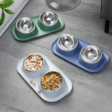 Stainless Steel Pet Bowls, Double Bowls Cat Bowls, Anti-Spill Buckle Bowls, Neck Protection Cat Food Bowls, Dog Bowls Cat Bowls - 100ml - View 9