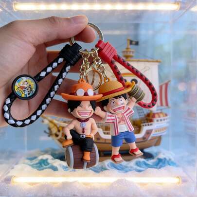 1pc Fan-Favorite  One Piece & Jiu Shen Anime Merchandise Keychains – Cute Cartoon Figurine Couple Bag Charms, Toys For Boys And Girls, Hanging Ornaments For Bags, Perfect Small Gifts For Anime Fans, Ideal Valentine's/Birthday Party Gifts For Teens
