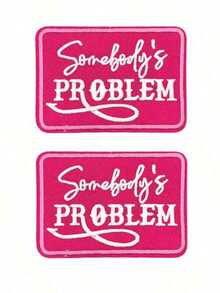 2pcs 'Somebody's Problem' Embroidered Iron On Patches, Cute Iron-On/Sew-On Appliques Patch For Trucker Hats, Jeans, Shirts, Jackets And Bags, Casual Apparel & Accessories-Halloween,Christmas,Fall,Winter, Supplies EPRA - 多色 - 查看 8