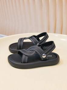 男女通用休闲凉鞋、运动凉鞋、平底凉鞋、软底婴儿凉鞋、二合一凉拖鞋 - 黑色 - 查看 6