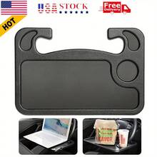 Adjustable Car Tray Table - Multi-Purpose Steering Wheel Mounted Desk For Eating, Working, Recording, Essential Travel Accessory With Drink Holder - A - View 1