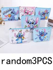 DOBBLE 1/3/5个装可爱卡通人物印花PU皮钱包，小礼物，卡包，手拿包 - 彩色 - 查看 10