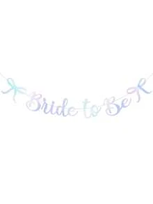 Glitter Black/Silver/Gold/Rose Gold/Champagne Gold/Blue/Red/Holographic Bow Bride To Be Banner, Bridal Shower Bachelorette Party Decorations, Heart Bride To Be Bachelorette Party Banner, Diamond Ring Bride To Be Wedding Theme Banner, For Bachelorette Party, Bridal Shower, Wedding, Engagement Party, Girls' Night Out Backdrop Decor - Laser - View 12