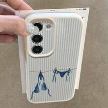 1个TPU材质清新夏日甜美条纹泳装图案手机壳，兼容三星S24/S23/S22/S21/S20FE/S10/A73/A72/A71/A55/A54/A53/A52/A51/A50/A33/A34/A32/A31/A25/A23/A21S/A15/A14/A13/A12、红米Note13Pro/Note12/Note11/Note9S/Note8/10A/9C/9A，防震软壳保护套，时尚美观，是送给女朋友/男朋友/情侣/丈夫/朋友/闺蜜/妻子/生日礼物的理想之选。 - 白色 - 查看 4