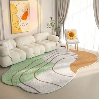 1pc Modern Washable Rug, Low Pile Woven, Solid Color Design, Machine Made, Suitable For Office, Room And Outdoor Decor, Decorative Rug, Bedroom Decor, Small Rug, Carpet, Home Decor, Living Room Rug, Living Room Small Rug, Bedroom Rug, Living Room Home Decor, Outdoor Rug, Cleanable Rug