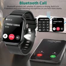 2025款男女通用高清触控智能手表：通话/无线短信/多种运动模式/遥控拍照/健身追踪器，USB充电，LED户外灯，硅胶表带，智能连接