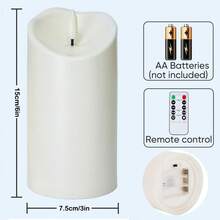 2pcs Flameless Candles With Remote Control, LED Candles Battery Operated With Timer, Flickering Realistic Pillar Candles For Patio Porch Decor, Ivory White, 2pcs/Set - Ivory - View 7
