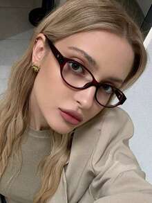 1 Pair Unisex Oblong Casual Street Style Loose Fit Eyeglasses, Versatile For Commuting, Fashion Non-Prescription Glasses, Autumn/Winter - Multicolor - View 13