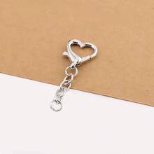 6个金属合金心形弹簧链扣 DIY饰品配件，钥匙扣吊坠 - 愛心+鏈條扣 - 查看 3