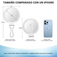 HLJ  Timotech Espejo de Mano con Aumento 20X y 1X Espejo Portátil de Viaje con Mango Ajustable Doble Cara y Diseño Compacto para Maquillaje Preciso y Cuidado Facial86 - Transparente - Ver 5