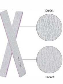 5/15/50pcs Professional Nail Files, 180/100 Grit Natural Nail Files, Double-Sided Washable Fine Textured Nail Files, Suitable For Home And Salon Use - Multicolor - View 7