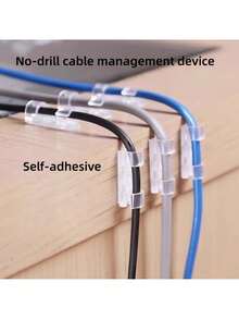 10pcs Hole-Free Cable Clips, Fastener Connectors - Clear - View 2