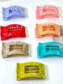 1pc/3pcs/6pcs Geometric Pattern Casual ABS Plastic 2026 New Square Hair Claw Clips, Sweet Hairpin For Beach, Travel, Party, Vacation, Back To School Season - Multicolor - View 3