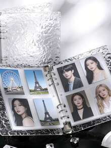 Fashionable Transparent Water Ripple Four-Grid Inner Page Photo Album, 3-Inch Small Card Storage, Instant Photo Organizer, Loose-Leaf Design. Inner Pages Can Be Freely Matched, Ins-Style Suitable For Photo Collection, Wedding Photos, Photos, Anniversary Souvenirs, Birthdays, Friendship Photos, Graduation Memorabilia - Multicolor - View 3