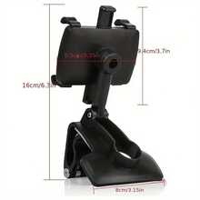 Supporto universale per telefono con clip per cruscotto auto, rotazione a 360°, 1 unità, per GPS, telefono cellulare e smartphone - nero - Visualizzare 5