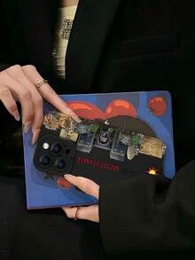 Funda de teléfono con el diseño del Antiguo Portón de Ishtar y el patrón cuneiforme de Mesopotamia, diseño de patrón con protección contra golpes de lujo, estética linda, protección de la lente, compatible con iPhone 17/17Pro/17Pro Max, 16, 15,14, 13, 12, 11 Plus/Pro Max y Series, y compatible con Galaxy S/A Series, regalo para el Día de Pascua, decoración/regalo para cumpleaños, novia, novio, amigo o para ti mismo - Negro - Ver 3