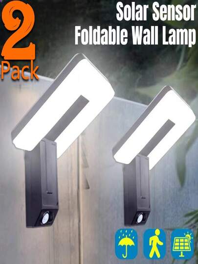1/2pcs Outdoor Solar Powered Motion Sensor Light - IP65 Waterproof, Super Bright Foldable Safety Lamp, 3 Lighting Modes, 120° Foldable Design, Suitable For Garden/Front Door/Yard And Commercial Lighting
