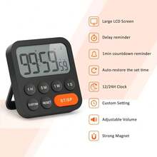 Visual Large-Screen Timer & Alarm Clock - Customizable Settings, Adjustable Volume 12/24H Switchable, Ideal For Kitchen Cooking & Study, Practical Time Management Reminder Tool. - Multicolor - View 9