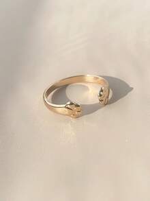 时尚新款可爱猫狗爪开口戒指，简约优雅的设计适合日常、通勤、度假、派对 - 彩色 - 查看 2