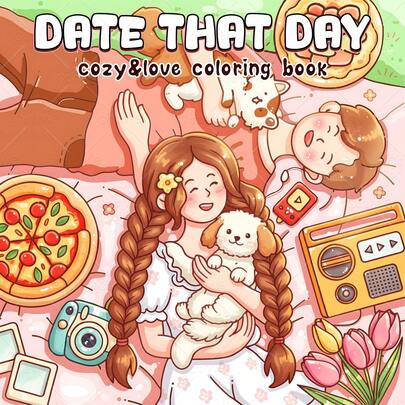 1 pieza Momentos de pareja: FECHA DE ESE DÍA Libro para colorear de actividades acogedoras y amorosas de una pareja con mascotas para relajación y relax, 24 diseños de una sola cara, papel grueso y suave, dibujo y pintura, regalo para vacaciones, cumpleaños, vuelta al cole, útiles escolares