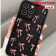 Anti-Drop  Phone Case With Cute Knot Design For IPhone 11/12/13/14 Pro Max/15 Pro/16 Plus,  And Protective Case - Black - View 6