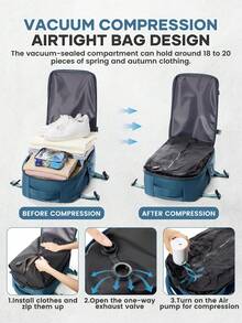 Foldable Travel Laptop Backpack, Airplane Approved, Unisex Travel Bag, 14-Inch Notebook Business Computer Backpack, Waterproof Large Capacity Backpack, Weekend Bag, Black - Multicolor - View 8