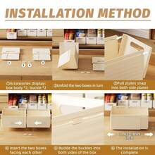 1/3个可伸缩塑料收纳盒，抽屉分隔器，衣柜整理架。餐具收纳托盘，置物篮。多功能桌面收纳盒，可收纳化妆品、文具、餐具、调料罐、内衣、袜子等。家居收纳整理用品。 - 白色 - 查看 10