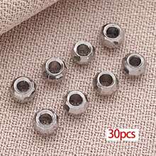 30颗黄铜珠，18K镀金圆珠，2/3/4毫米，无缝光滑，散装小金属隔珠，可堆叠，适用于项链、手链、耳环等首饰制作及DIY工艺品 - 彩色 - 查看 11