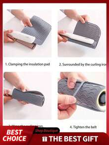 1/2 件装 480°F 耐热硅胶造型垫 - 可旋转卷发棒支架，适用于直发器、卷发棒和旅行使用